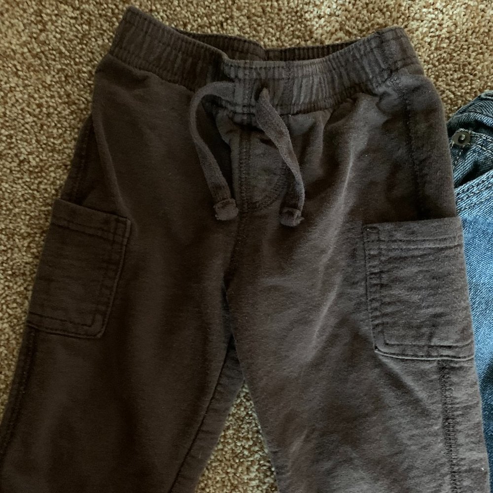 Jumping Beans brown pull on elastic waist pants 12M